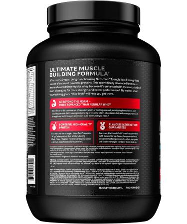 MuscleTech NitroTech Whey Protein Powder Muscle Maintenance & Growth Whey Isolate Protein Powder With 3g Creatine Protein Shake For Men & Women 7.3g BCAA 40 Servings 1.8g Strawberry Strawberry 40 Servings (Pack of 1) - Buy Online on GoSupps.com