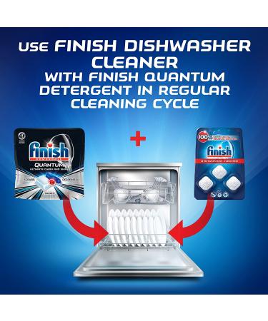 Finish In-Wash Dishwasher Cleaner - 3 Count, Pack of 4 | Removes Hidden Grease & Grime - Buy Online on GoSupps.com
