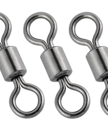 Dr.Fish Barrel Swivels Fishing Swivels, Saltwater Swivels Fishing Tackles, Stainless Steel Swivels Rolling Fishing Swivels Black Nickel 30Lb to1500 Lb #12(20LB)-50pk