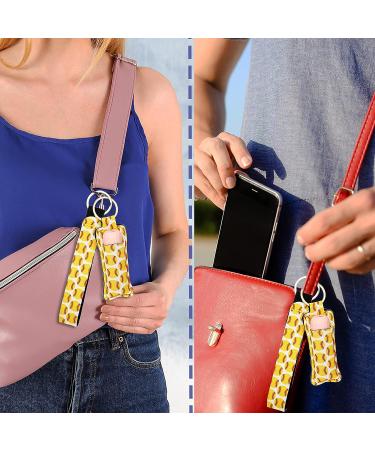 Hicarer Softball Baseball Lipstick Holder Keychain Lanyard Set - 20 Pieces | Neoprene Wristlet for Girls | Yellow Lipstick Sleeve Pouch | Sports Theme Lip Balm Holder - Buy Online on GoSupps.com