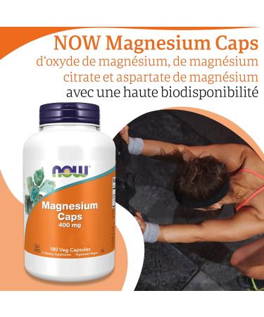 Now Foods Magnesium Caps 400 mg 180 Vegan Caps Lab Tested Minerals Gluten Free Soy Free Vegetarian - Buy Online on GoSupps.com