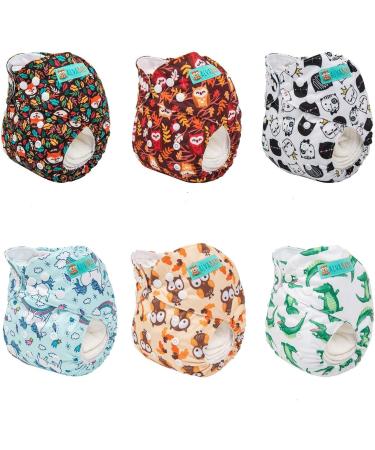 ALVABABY Reusable Washable Diapers 6 Pack + 12 Inserts Eco-Friendly Cloth Diapers for International Shipping - Buy Online on GoSupps.com