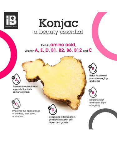 Invisible Beast Natural Konjac Facial Sponge Set - Gentle Exfoliating Skincare Tool for Acne-Prone, Oily, Dry, Sensitive Skin - Activated Charcoal and Rose - 2pc Organic Set - Buy Online on GoSupps.com