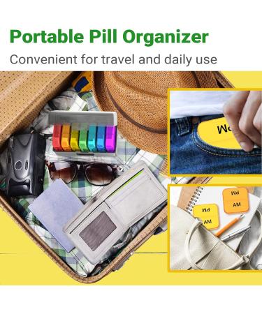 Daviky 7-Day AM PM Pill Box Organizer - Large Portable Travel Case for Vitamins & Supplements (Grey/Black) - Buy Online on GoSupps.com