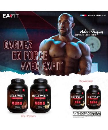  Eafit EAFIT Mega Whey - Chocolate 750 g - Muscle Growth - Whey Protein - Fast Assimilation - Whey 100% Instant - BCAAs - Creatine - Certified Anti-Doping - Buy Online on GoSupps.com