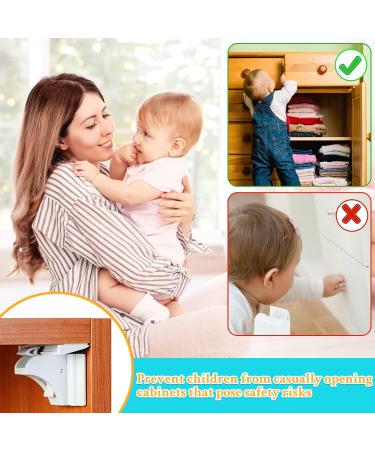 8 Magnetic Child Safety Cupboard Locks with 2 Keys - Easy Install for Kitchen Cupboards & Drawers - Buy Online on GoSupps.com