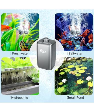 Buy AQQA Quiet Aquarium Air Pump - 35dB 6W Oxygen Pump for 50-450L Aquariums with Double Check Valve Accessories - Buy Online on GoSupps.com