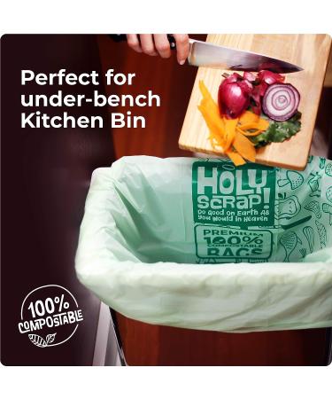 Holy Scrap! 13 Gallon Compostable Trash Bags - 100 Pack Kitchen, Bathroom, Yard Waste - Eco Friendly, Food Waste Compost Bags - 50 Count x 2 - Buy Online on GoSupps.com