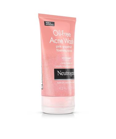 Neutrogena Oil-Free Acne Wash Pink Grapefruit Foaming Scrub 4.2 Fl Oz - Gentle Exfoliating Cleanser - Buy Online on GoSupps.com