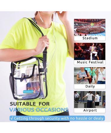 Spodears Clear Stadium Crossbody Purse - Small Tote Bag for Events - Black - Buy Online on GoSupps.com