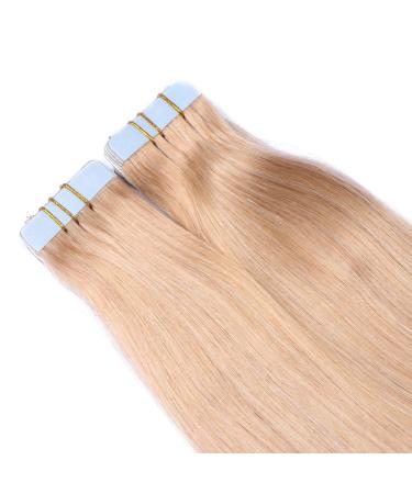 Tape In Hair Extensions #20 Ash Blond 40cm | 100% Remy Real Hair | 50 Bricks 4cm Wide | Adhesive Tresse by Novon Hair Extensions - International Shipping Available - Buy Online on GoSupps.com