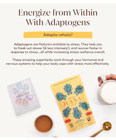 RASA Original Adaptogenic Coffee Alternative & Cr me de la Creamer Bundle | Ayurveda Mushroom Wellness Tonic & Adaptogen Powdered Non-Dairy Creamer with MCT Oil Vegan, Whole 30, Keto (30 Servings) Original + Creamer (30 S  - Buy Online on GoSupps.com