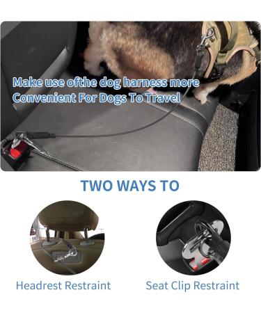Yaodhaod Dog Safety Belt - Steel Wire Bite-Resistant Car Seat Belt for Dogs & Cats (80cm Black) - Double Tock & Buckling Adapter - Buy Online on GoSupps.com