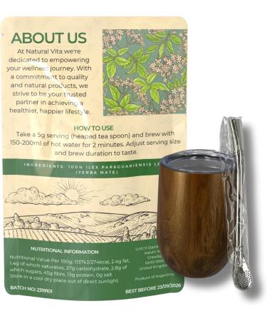 Premium Natural Vita Yerba Mate Starter Kit 500g - Includes Authentic Mate Gourd & Bombilla for Traditional Mate Tea Experience - Complete Yerba Mate Tea Set & Tea Cup - Buy Online on GoSupps.com