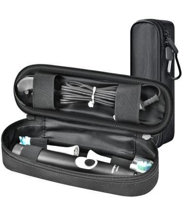 Electric Toothbrush Travel Case Compatible with Oral-B Pro 1000 2000 3000 3500/ for Philips Sonicare ProtectiveClean 4100 6100 5100 6500 7500. Storage Holder for Brush Heads Charger (Box Only) -Black