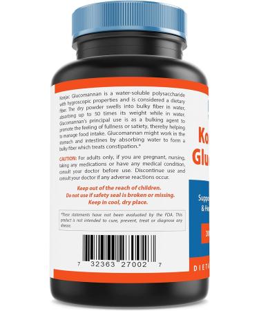 Nova Nutritions Konjac Root Glucomannan Capsules 2000mg - 180 Veggie Caps, Promotes Digestive Health & Weight Management - Buy Online on GoSupps.com