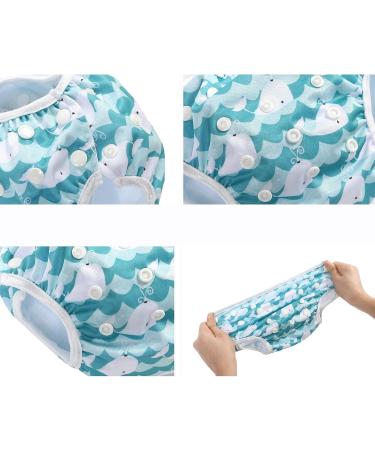 Reusable Codkkre Swimming Diapers for Girls 3 Adjustable Pieces (0-3 Years) Cute Penguin Whale & Fish Designs - Buy Online on GoSupps.com