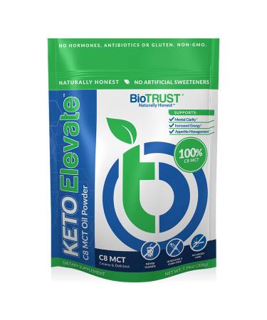 BioTrust Keto Elevate, Pure C8 MCT Oil Powder, Ketogenic Diet Supplement, Keto Coffee Creamer, Clean Energy, Mental Focus and Clarity, 100% Caprylic Acid (20 Servings) Unflavored
