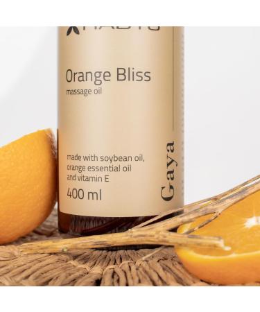 Buy Habys Gaya Orange Bliss Massage Oil - Light Aromatic Body Oil with Soybean & Orange Essence Vitamin E | 400ml for Dry & Sensitive Skin - Buy Online on GoSupps.com