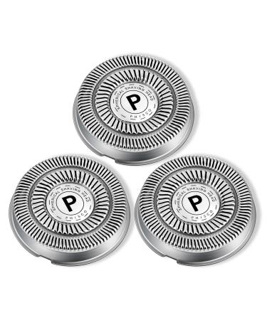 Phisco 3 PCS Replacement Shaver Head Replacement Cutter Net Blades for Electric Shavers Men IPX7 Waterproof Electric Razor, Shaving Heads Compatible with Phisco Electric Shaver Series (203D-6A)