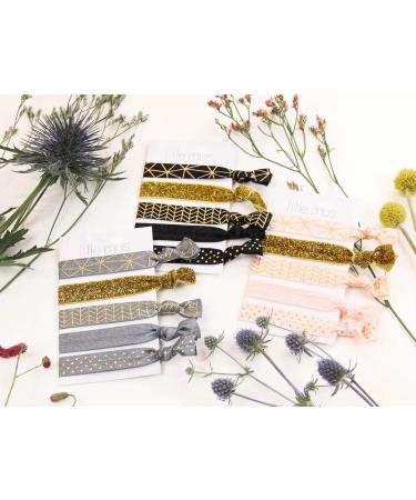 Lille Mus Black Glitter Hair Ties & Bracelets - Set of 5 | International Shipping Available - Buy Online on GoSupps.com