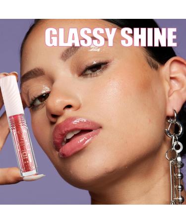 Hyaluronic Acid Lip Gloss - Long-Lasting Brown Tint Non-Sticky Plumping & Hydrating Vegan Gloss #03 - Buy Online on GoSupps.com