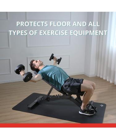 Finer Form Over-Sized Exercise Equipment Floor Mat for Home Gym - Ideal for Weight Benches, Treadmill, Exercise Bikes, Elliptical, Yoga, HIIT, and Cardio - Works on Floor and Carpet - Buy Online on GoSupps.com