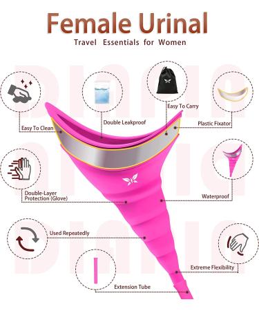 Reusable Female Urinal - Portable Silicone Pee Funnel for Women Standing Up to Pee - Waterproof Travel Urination Device for Hiking and Road Trips - Purple - Buy Online on GoSupps.com