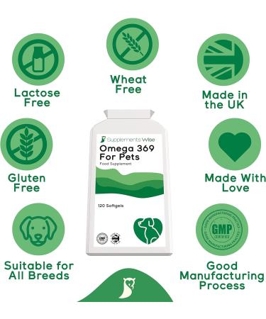 Omega 3 Fish Oil For Dogs and Cats - 120 x 1000mg Capsules - Dog Fish Oil Supplements for Healthy Skin and Shiny Coat - Omega 3 for Dogs Allergies and Bites - Maintain Healthy Joints and Heart - Buy Online on GoSupps.com