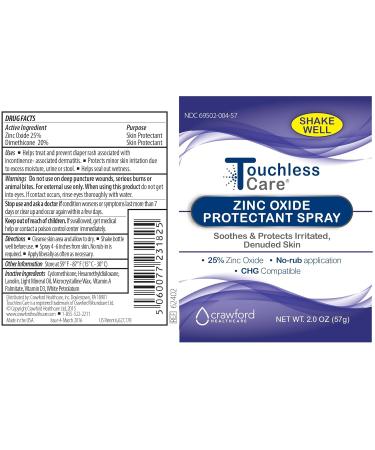 Touchless Care Zinc Oxide Protectant Spray for Fast Relief of Adult Diaper Rash - Easy Application, No Messy Creams - 2 oz Pack of 1 - Buy Online on GoSupps.com