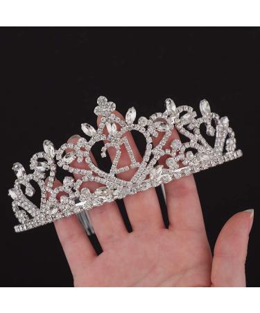 Ella Celebration 21st Birthday Tiara - Silver Heart Crown Headband for Women - Buy Online on GoSupps.com