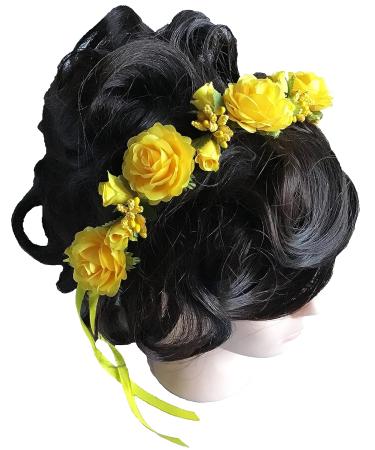 Yellow Roses Flower Crown Headpiece for Girls - Boho Wedding Bridal Accessory - Buy Online on GoSupps.com