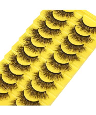 Wispy Lashes Fluffy Faux Mink Eyelashes Natural Look 15mm Cat-Eye Cute Short Daily False Lashes Wispies Eyelashes Pack by Delyneph Cute 15mm