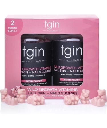 tgin Wild Growth Vitamins Hair Skin + Nails Gummies Duo Box - 120 Count | Repair, Restore, Hair Growth - Buy Online on GoSupps.com