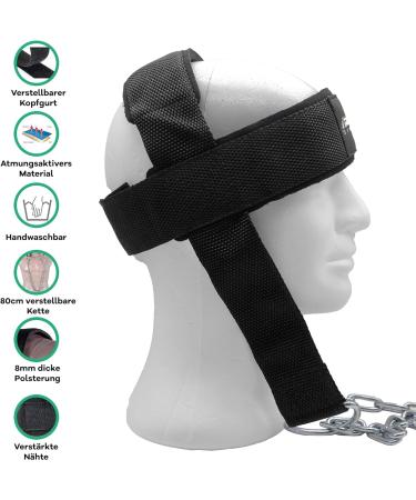 NetroxSports Neck Trainer - Strengthen Neck & Neck Area | Adjustable Harness & 80cm Steel Chain | Ideal for Bodybuilding Boxing Weightlifting & Martial Arts - Buy Online on GoSupps.com