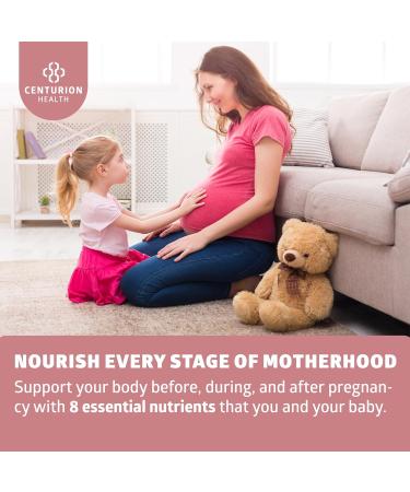 Centurion Labs Bump Mini Complete Prenatal Vitamins for Women with Folate Choline Carbonyl Iron Zinc Vitamin D3 and Vitamin B12 for Fetal Development and Pregnancy Support 30 Caps - Buy Online on GoSupps.com