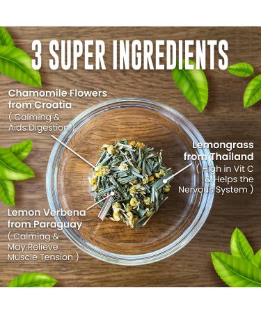 Super Cal Citrus Camomile Tea - Loose Leaf Tea 200g | Chamomile Tea w Lemongrass Tea Leaves & Lemon Verbena | Great as a Sleep Tea - Sleepy tea or Anxiety Relief | 3 Star Great Taste Award - 100+ Teas - Buy Online on GoSupps.com