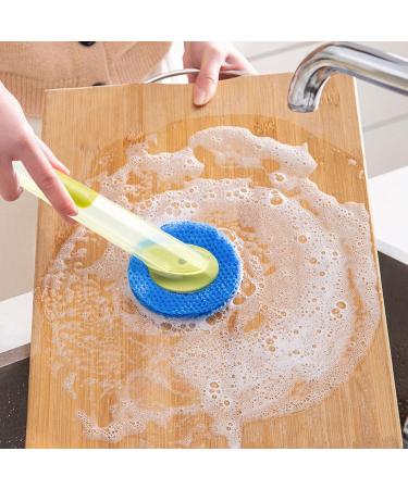 Shakven Dish Cleaning Brush - Dishwashing Brush | Dish Soap Refill Kitchen Dish Brush Suspension and Detachable Design for Sink Cleaning Light Green - Buy Online on GoSupps.com