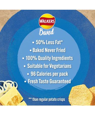 Walkers Cheese & Onion Baked Crisps 12 x 22g Blue - Buy Online on GoSupps.com