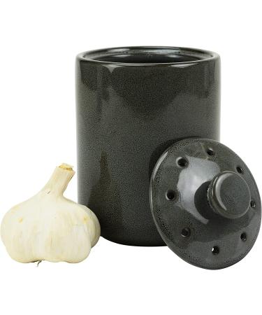 Stoneware Garlic Keeper Canister - Boston Warehouse Grey Reactive Glaze | Shop Now - Buy Online on GoSupps.com