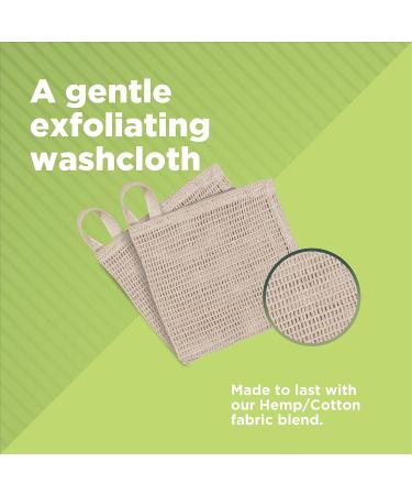 Bean Products Hemp Washcloth - Loose Weave Design for Effective Cleaning - Open Knit Exfoliating Wash Cloth - Fast Drying Hemp & Organic Cotton - 10 x 12 4 Pack - Buy Online on GoSupps.com