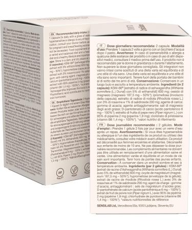 Cortisol Balance - 600 mg Ashwagandha KSM 66 Rhodiola Rosea avec Magn sium Vitamine B6 et Vitamine B5-120 g lules par Tummy Tox - Buy Online on GoSupps.com