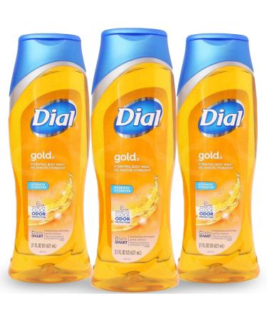 Dial Gold Hydrating Body Wash 3 Pack Gentle Cleansing Body Wash for Men and Women Normal to Dry Skin Paraben Free with Vitamin E 21 oz. Each