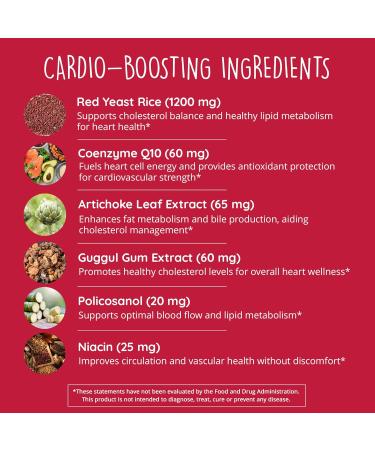 Red Yeast Rice with CoQ10 Supplement 1200 mg - Supports Cholesterol Balance Heart Health & Circulation - Antioxidant Support with Coenzyme Q10 - Citrinin-Free Non-GMO Vegan 60 Ct 60 Count (Pack of 1) - Buy Online on GoSupps.com