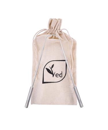 Ved tongue scraper made of 100% pure copper with an environmentally friendly travel bag natural tongue cleaner made of copper good handle and comfortable handle.