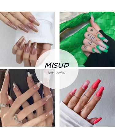 MISUD Square Glossy Bow False Nails for Women and Girls - Cute Press-on Nail Designs - Buy Online on GoSupps.com