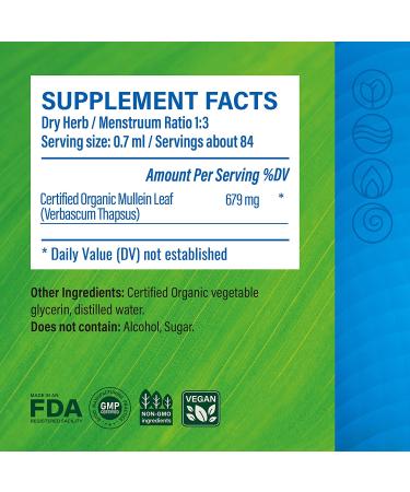 Maui Herbs Mullein Leaf Liquid Extract 2 fl oz - Lung Detox & Respiratory Cleanse Drops - Natural Sleep Aid & Immune Support Tincture - Organic Herbal Supplement - Buy Online on GoSupps.com