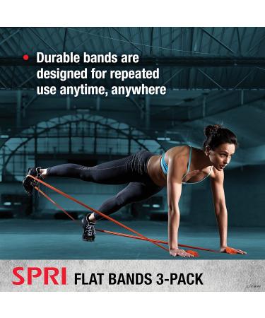 SPRI Flat Bands 3-Pack | Resistance Band Kit for Strength Training & Flexibility | Light Medium Heavy Exercise Bands | Versatile Fitness Tool - Buy Online on GoSupps.com