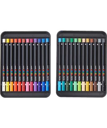Posca Crayons Art Set of 24 Pastels - Ideal for Adults and Kids | Bulk Coloring Supplies for Toddlers and Adults | Washable Markers Included - Buy Online on GoSupps.com