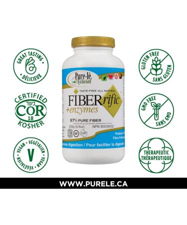 Fiberrific +Enzymes 250g (60 servings) Vegan Digestive Supplement - Mixes clear NO taste NO texture NEVER Thickens. - Buy Online on GoSupps.com